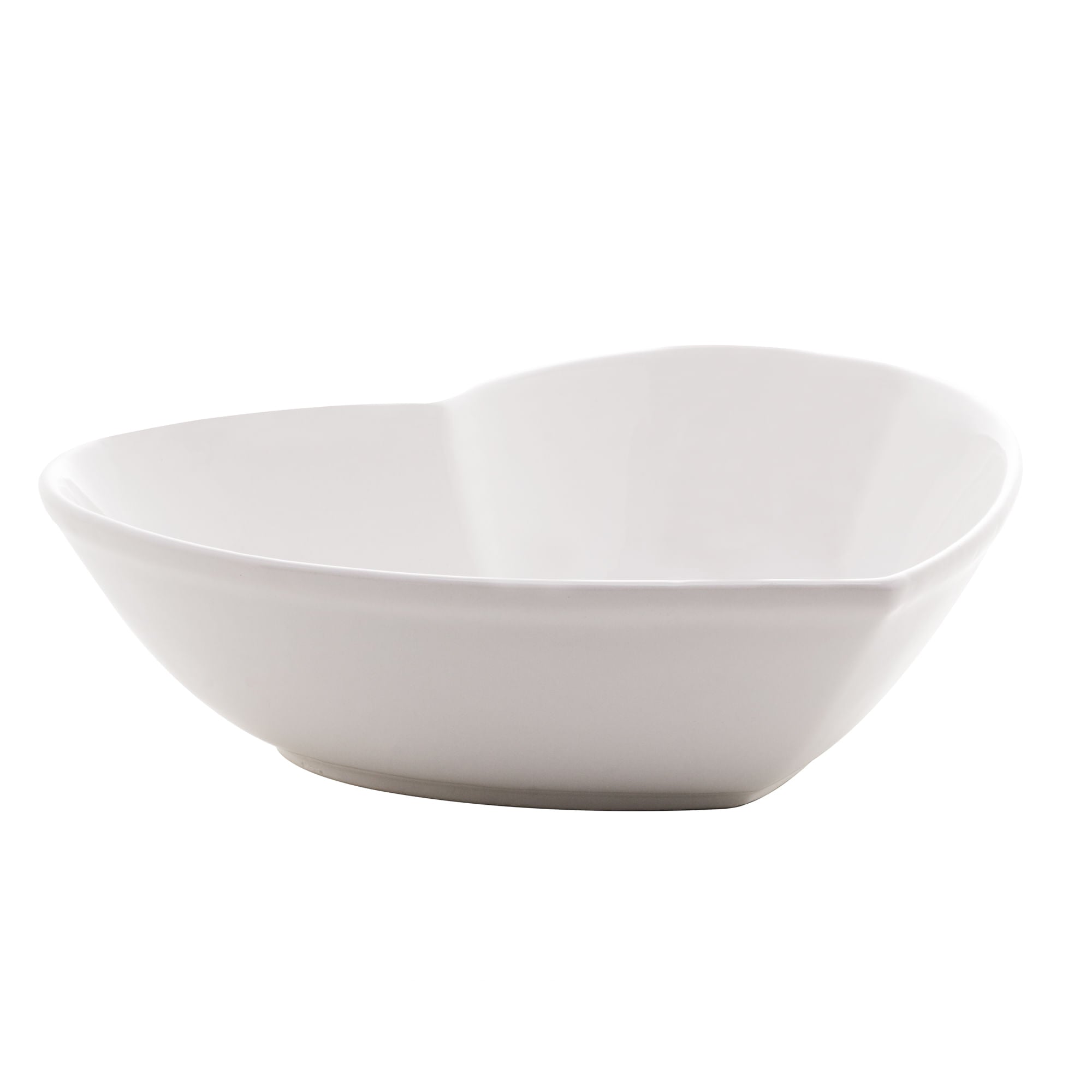 Bowl Coração de Cerâmica Branco 26cm - Ela Decora