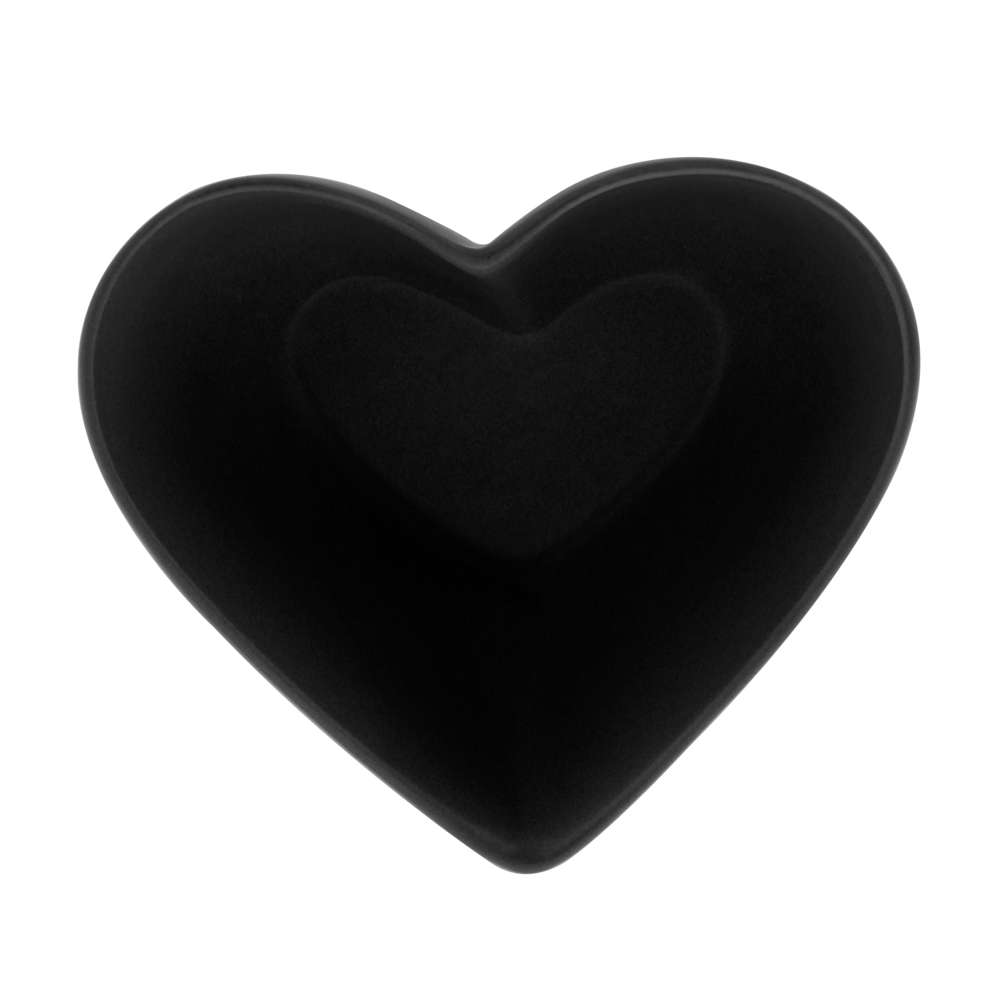 Bowl Coração Decorativo de Cerâmica Heart Preto 21cm - Ela Decora