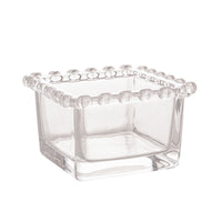 Bowl Quadrado de Cristal Coração Transparente 8,5cm - Ela Decora