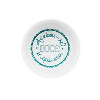 Bowl Ramequin de Porcelana Branco e Azul 180ml - Ela Decora