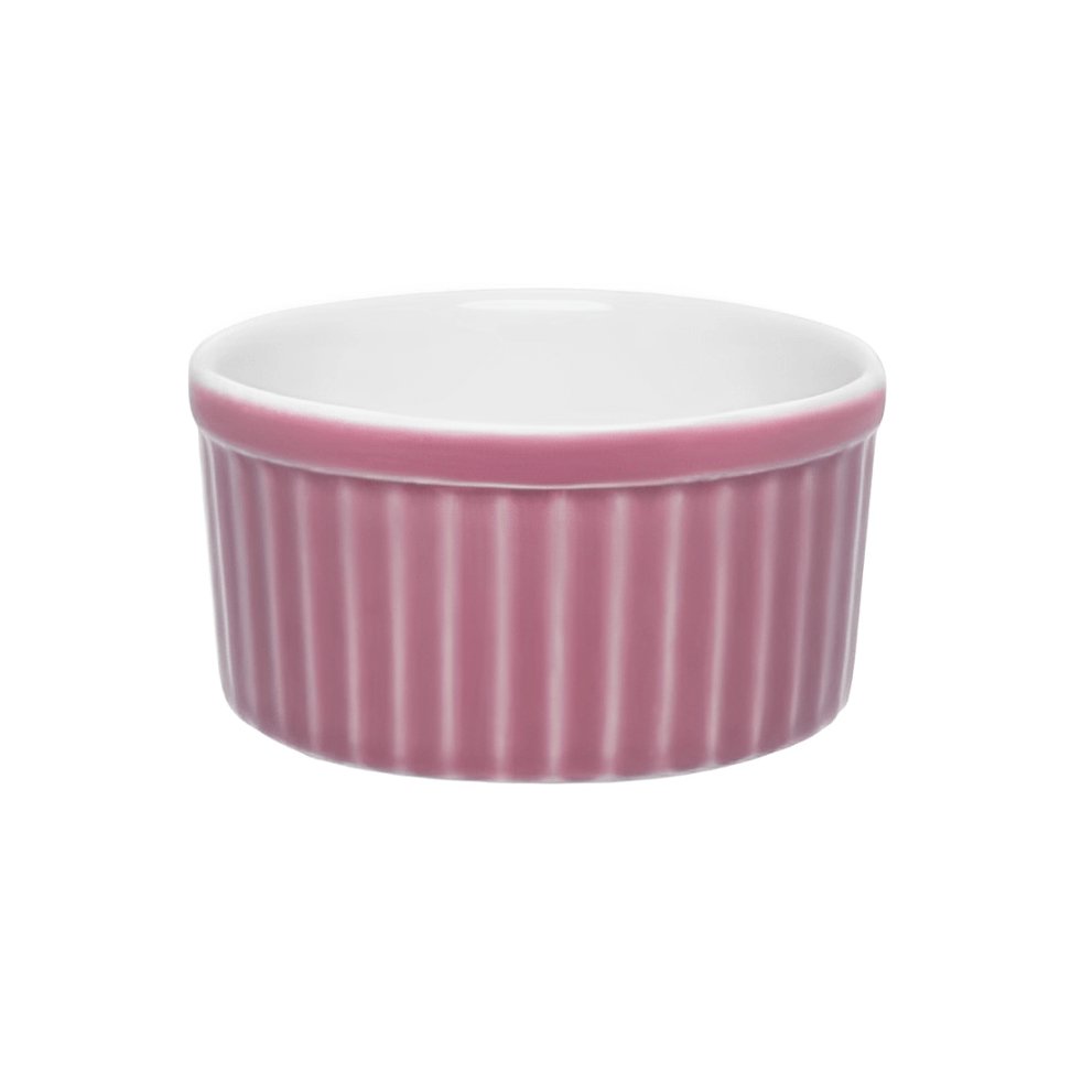 Bowl Ramequin de Porcelana Branco e Rosa 180ml - Ela Decora