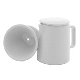 Bule com Suporte para Filtro em Cerâmica Branco 600ml - Ela Decora