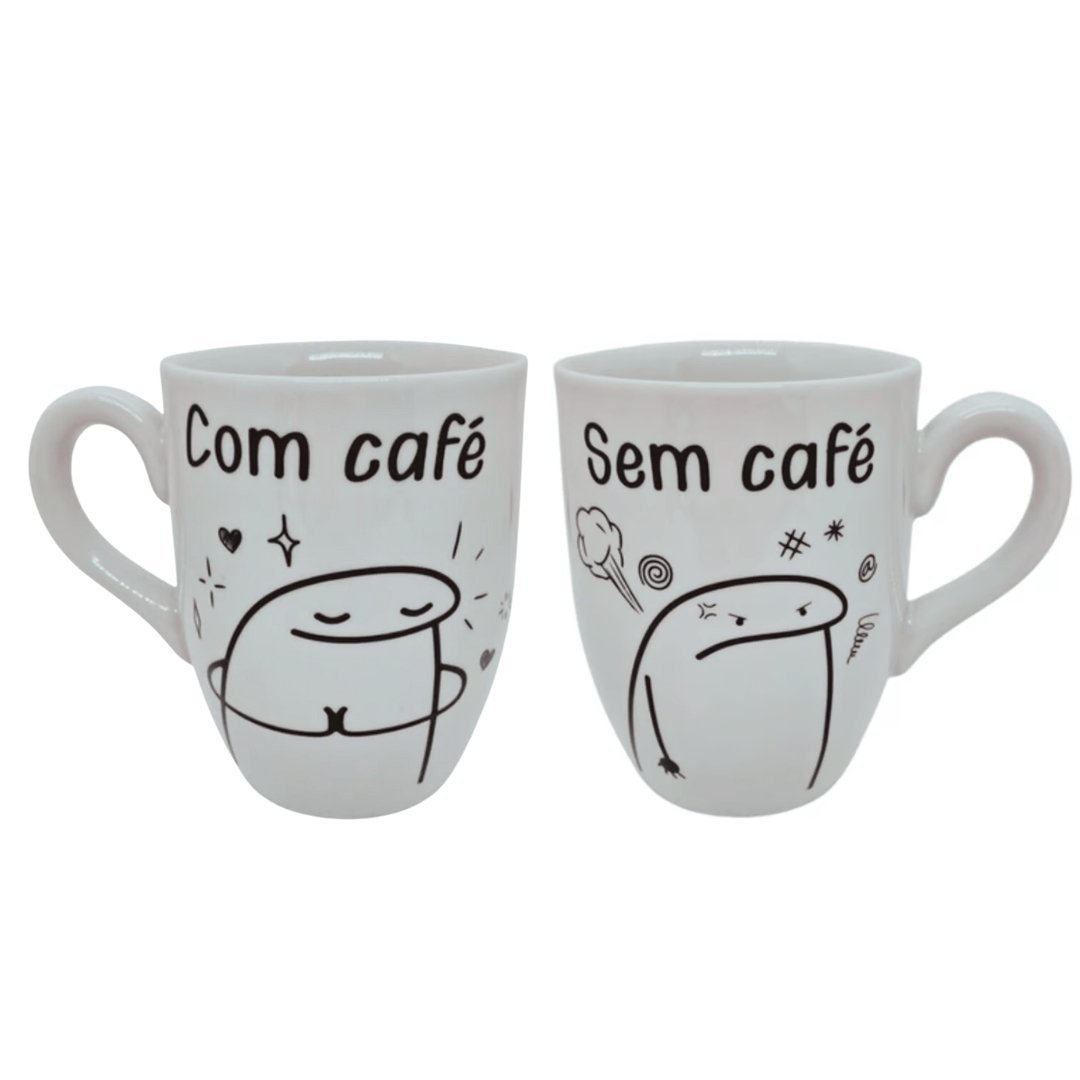 Caneca de Porcelana Meme Branca 350ml - Ela Decora