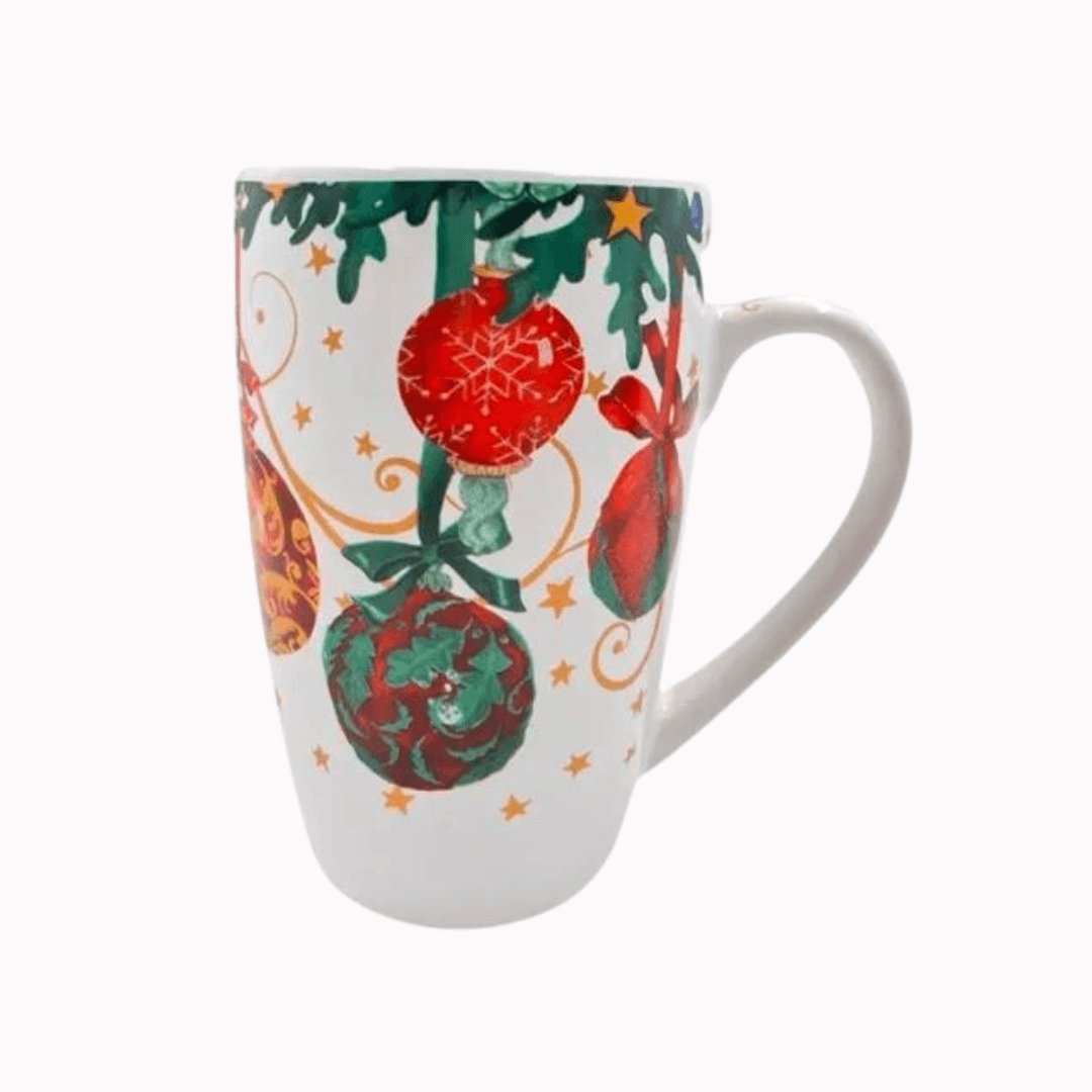 Caneca Natal Christmas Day Fio de Ouro 500ml - Ela Decora