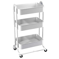 Carrinho Organizador 3 Prateleiras Berlim Branco 80,5cm - Ela Decora