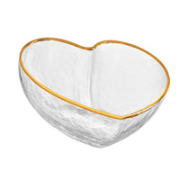 Centro de Mesa Bowl Coração com Borda Dourada 12cm - Ela Decora