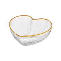 Centro de Mesa Bowl Coração com Borda Dourada 12cm - Ela Decora