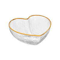 Centro de Mesa Bowl Coração com Borda Dourada 12cm - Ela Decora