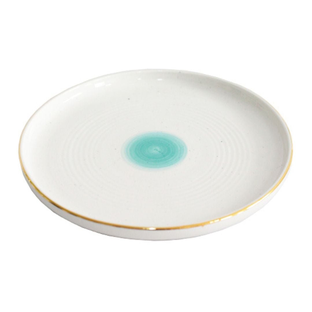 Centro de Mesa Redondo Gaia Azul e Branco 19,2cm - Ela Decora