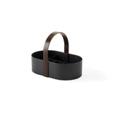 Cesto Organizador Bellwood Plástico e Madeira Preto 30cm - Ela Decora