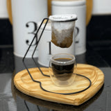 Coador de Café com Suporte Fast Coffee Preto - Ela Decora