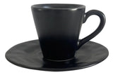 Conjunto 6 Xicara Cafe Linha Amassada Preto Fosco 100 ml - Ela Decora