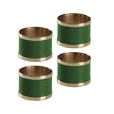 Conjunto de Anéis para Guardanapo Verde e Dourado - 5 x 5 cm - Ela Decora