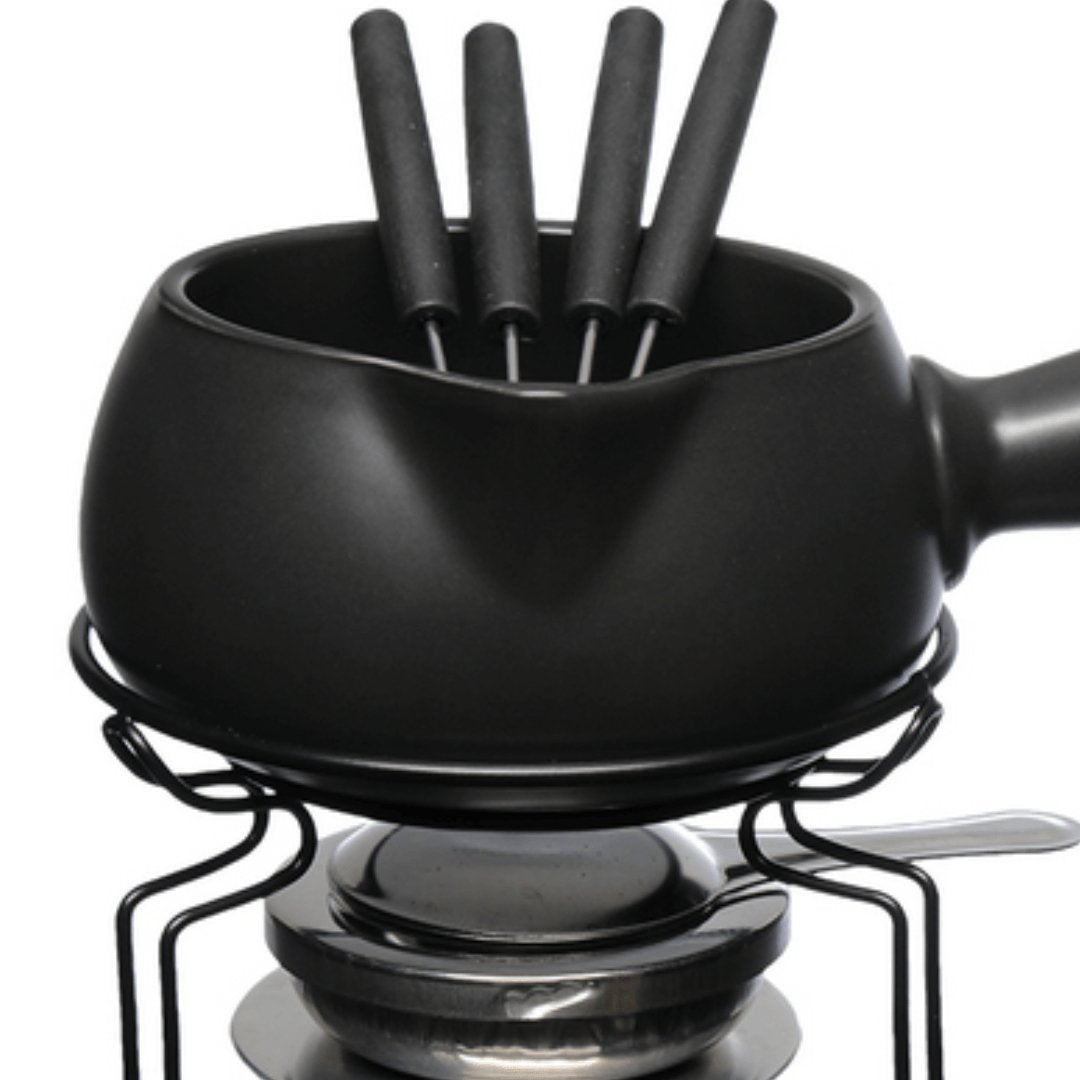 Conjunto de Fondue Genebra Preto 8 peças 750ml - Ela Decora