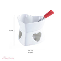 Conjunto para Fondue Branco 7 Peças - Ela Decora