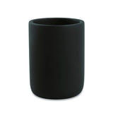 Copo Cachepot Porta Escova de Dente em Cimento Preto Fosco - 10 cm - Ela Decora