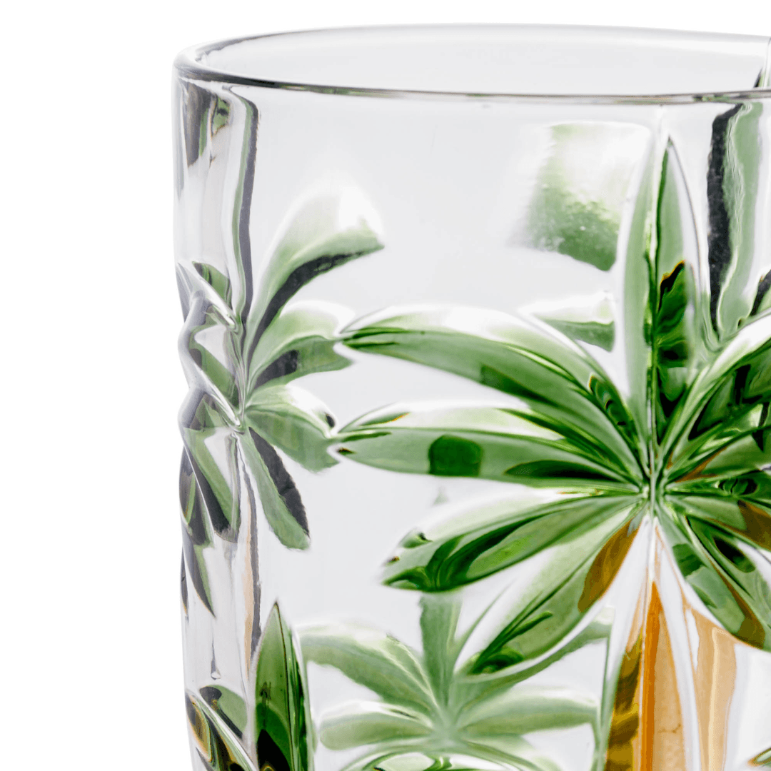 Taça Cristal De Chumbo Palm Tree Handpaint 450ml