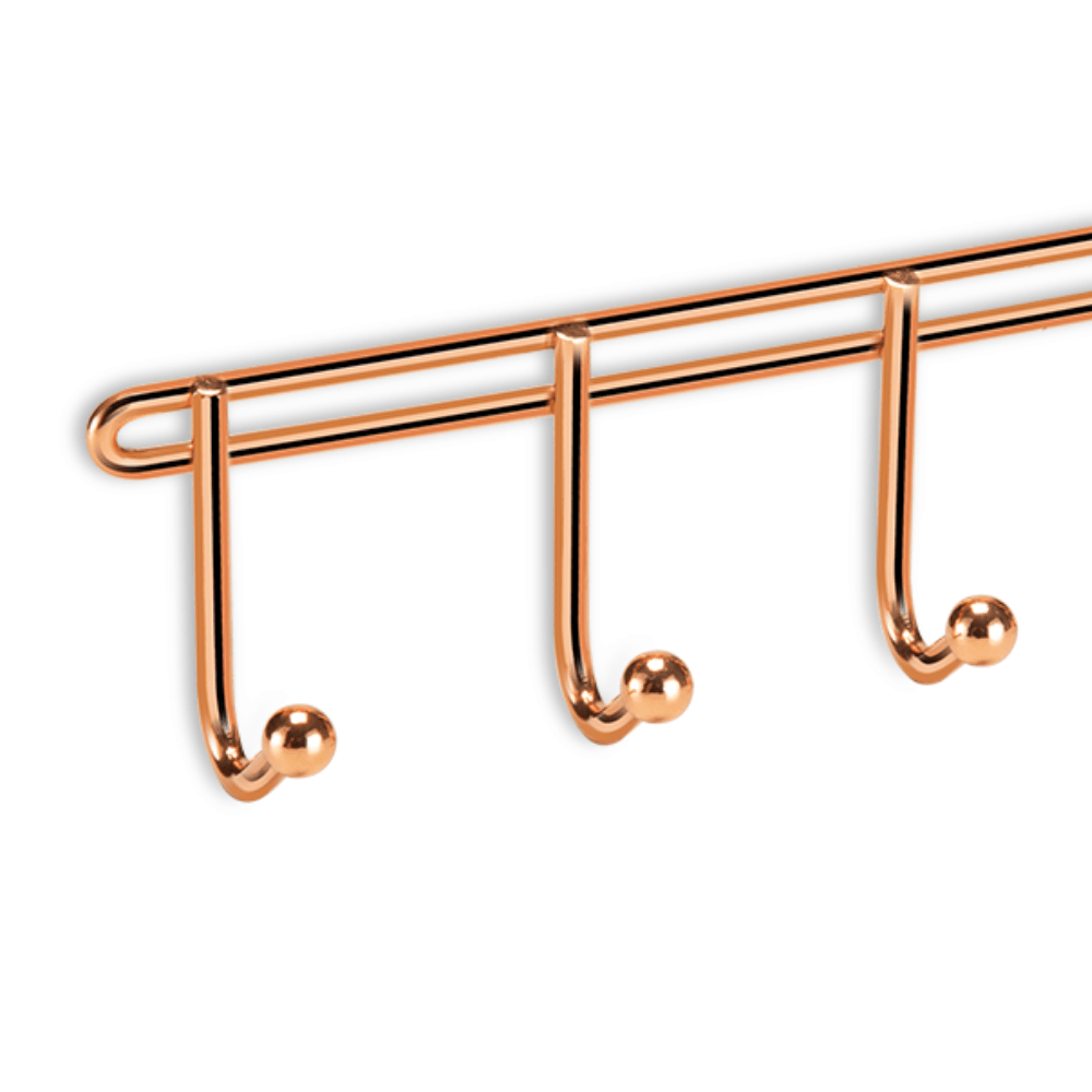 Porta Chaves 5 Ganchos Cabideiro Rose Gold