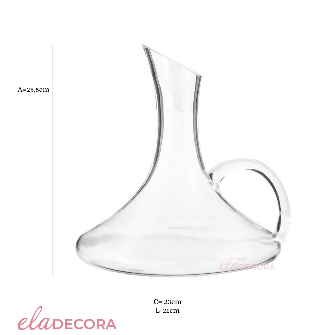 Decanter para Vinho com Alça 1,5 Litros - Ela Decora