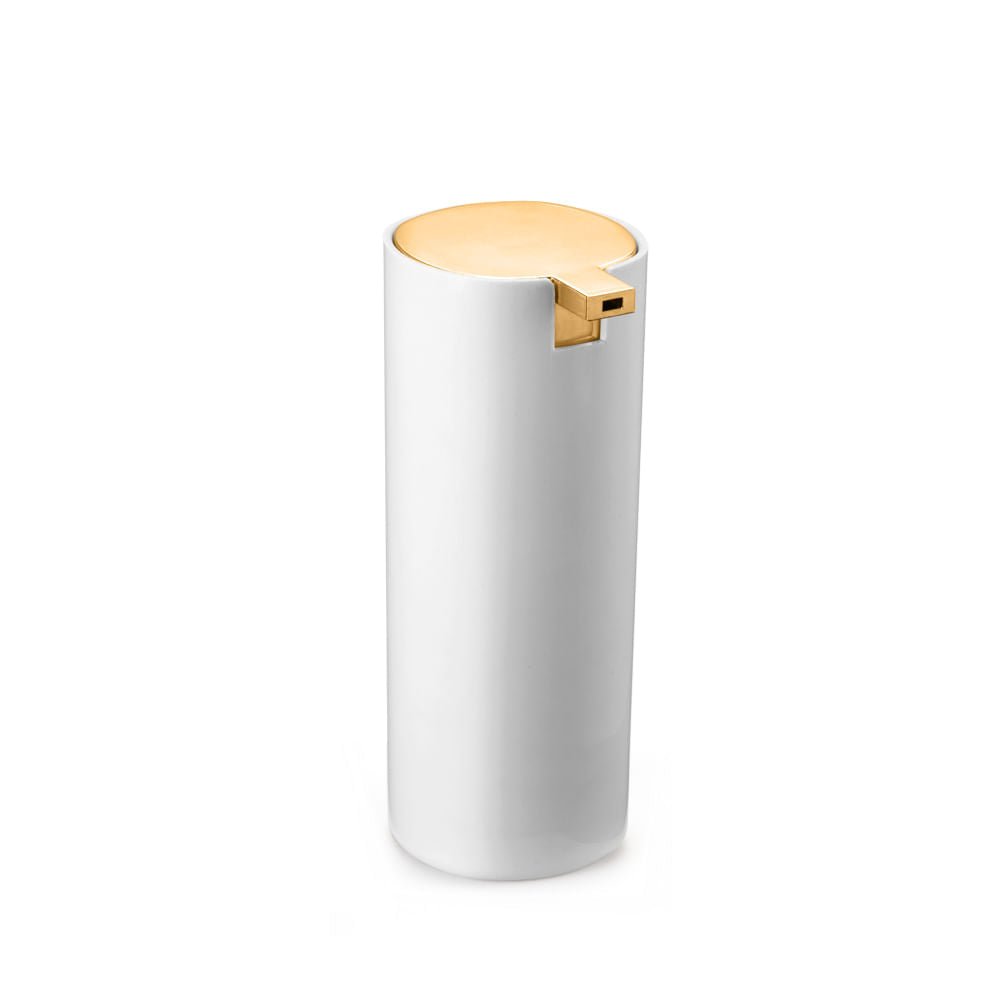 Dispenser para Detergente Linha Conceito Branco e Dourado - Ela Decora