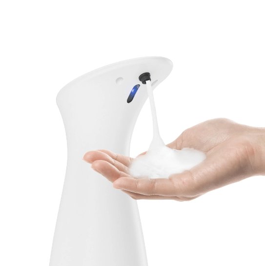 Dispenser Porta Detergente Automático com Sensor Espuma Otto Branco 280ml - Ela Decora