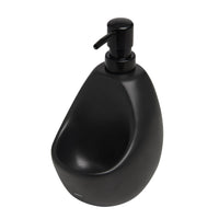 Dispenser Porta Detergente com Esponja Joey Cerâmica Preto 591ml - Ela Decora