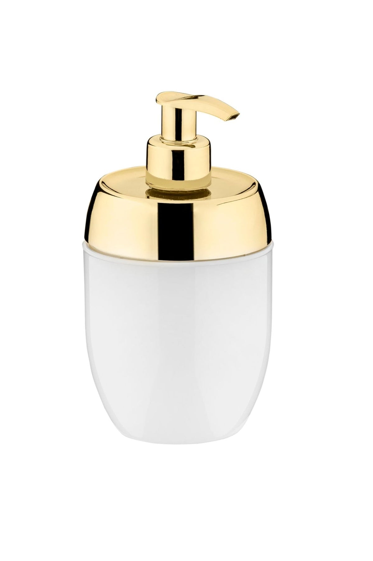 Dispenser Porta Sabonete Líquido Acquaset Branco e Dourado 300ml - Ela Decora