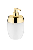 Dispenser Porta Sabonete Líquido Acquaset Branco e Dourado 300ml - Ela Decora