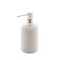 Dispenser Porta Sabonete Líquido de Cerâmica Bath Branco 350ml - Ela Decora