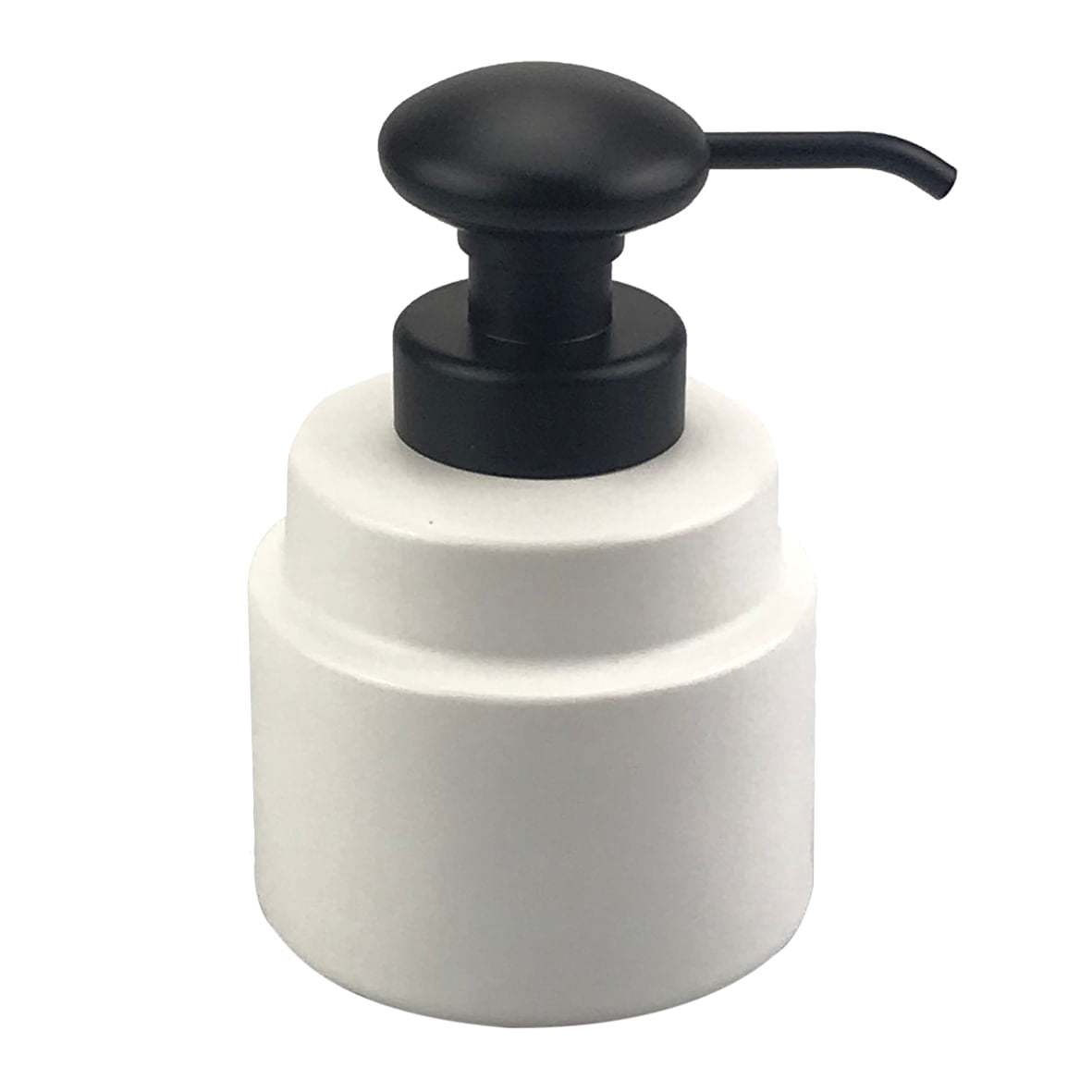 Dispenser Porta Sabonete Líquido de Porcelana Branco e Preto 500ml - Ela Decora