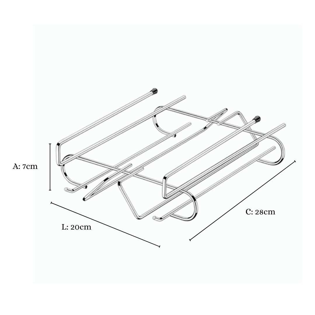 Suporte Organizador De Taças Para Armário De Encaixar Cromado
