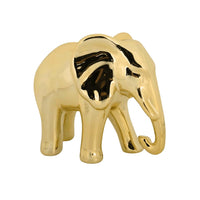 Elefante de Cerâmica Dourado 13,5cm x 11,5cm - Ela Decora