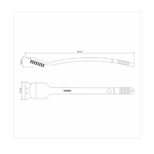 Escova para Churrasco em Aço Inox Preta 44cm - Ela Decora