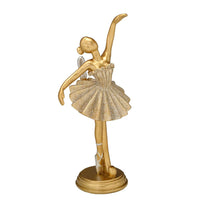 Escultura Bailarina Decorativa Dourada 19,5cm x 9cm - Ela Decora