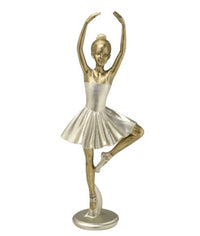 Escultura Bailarina Decorativa Dourada 28,5cm - Ela Decora