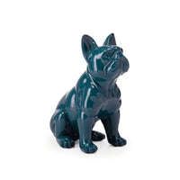 Escultura Cachorro Bulldog em Poliresina Azul 24cm - Ela Decora