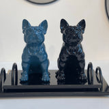 Escultura Cachorro Bulldog em Poliresina Azul 24cm - Ela Decora