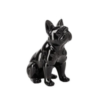 Escultura Cachorro Bulldog em Poliresina Preto 24cm - Ela Decora