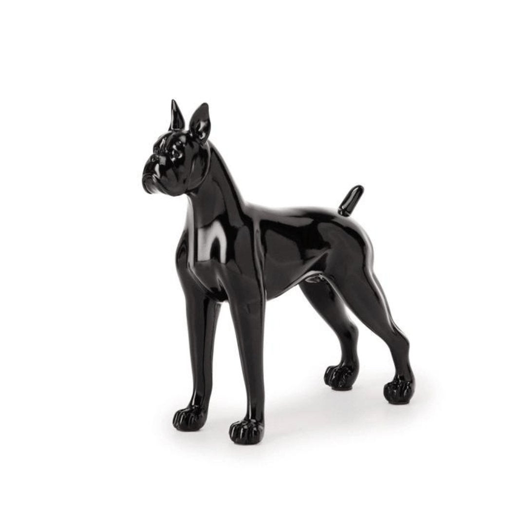 Escultura Cachorro em Poliresina Preto 18cm - Ela Decora