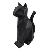 Escultura Gato de Cerâmica Geométrico Preto 17,5cm - Ela Decora