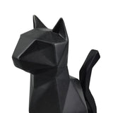 Escultura Gato de Cerâmica Geométrico Preto 17,5cm - Ela Decora