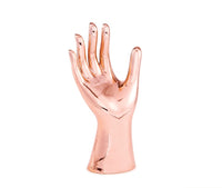 Escultura Mão Porta Anel em Cerâmica Rose Gold 20,5cm - Ela Decora