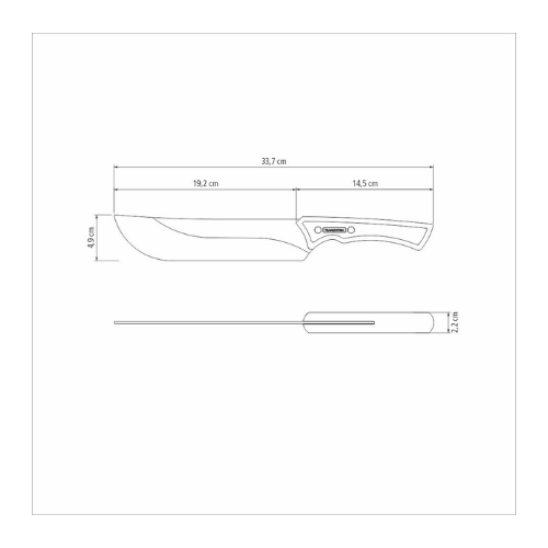 Faca de Carne Churrasco em Aço Inox Black 33,7cm Tramontina - Ela Decora