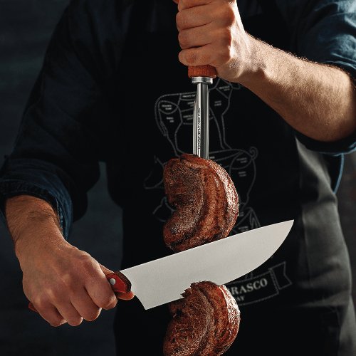 Faca para Carne em Aço Inox com Cabo Vermelho Tramontina - Ela Decora