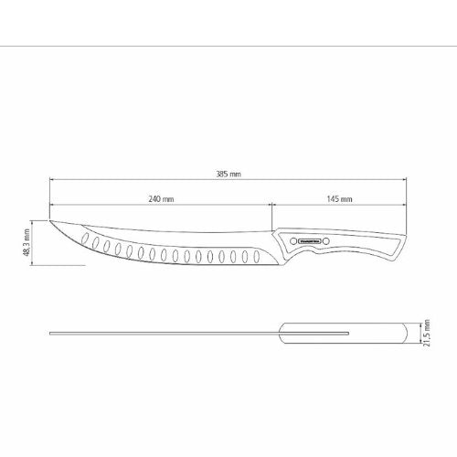 Faca para Carne em Aço Inox Escurecido 38,5cm Tramontina - Ela Decora