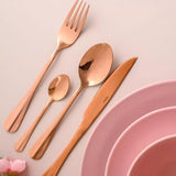 Faqueiro 24 Peças de Aço Inox Positano Rose Gold - Ela Decora