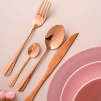 Faqueiro 24 Peças de Aço Inox Positano Rose Gold