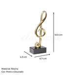 Nota Musical Decorativa Dourada 19cm