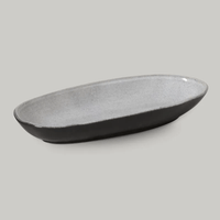 Travessa Oval Funda Orgânica Dust Cinza 32cm