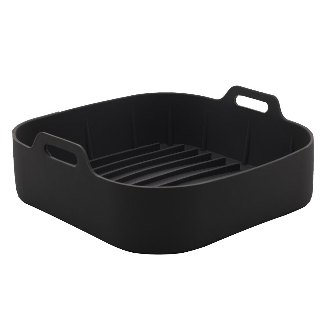 Forma Quadrada de Silicone para Air Fryer Preta 16cm - Ela Decora